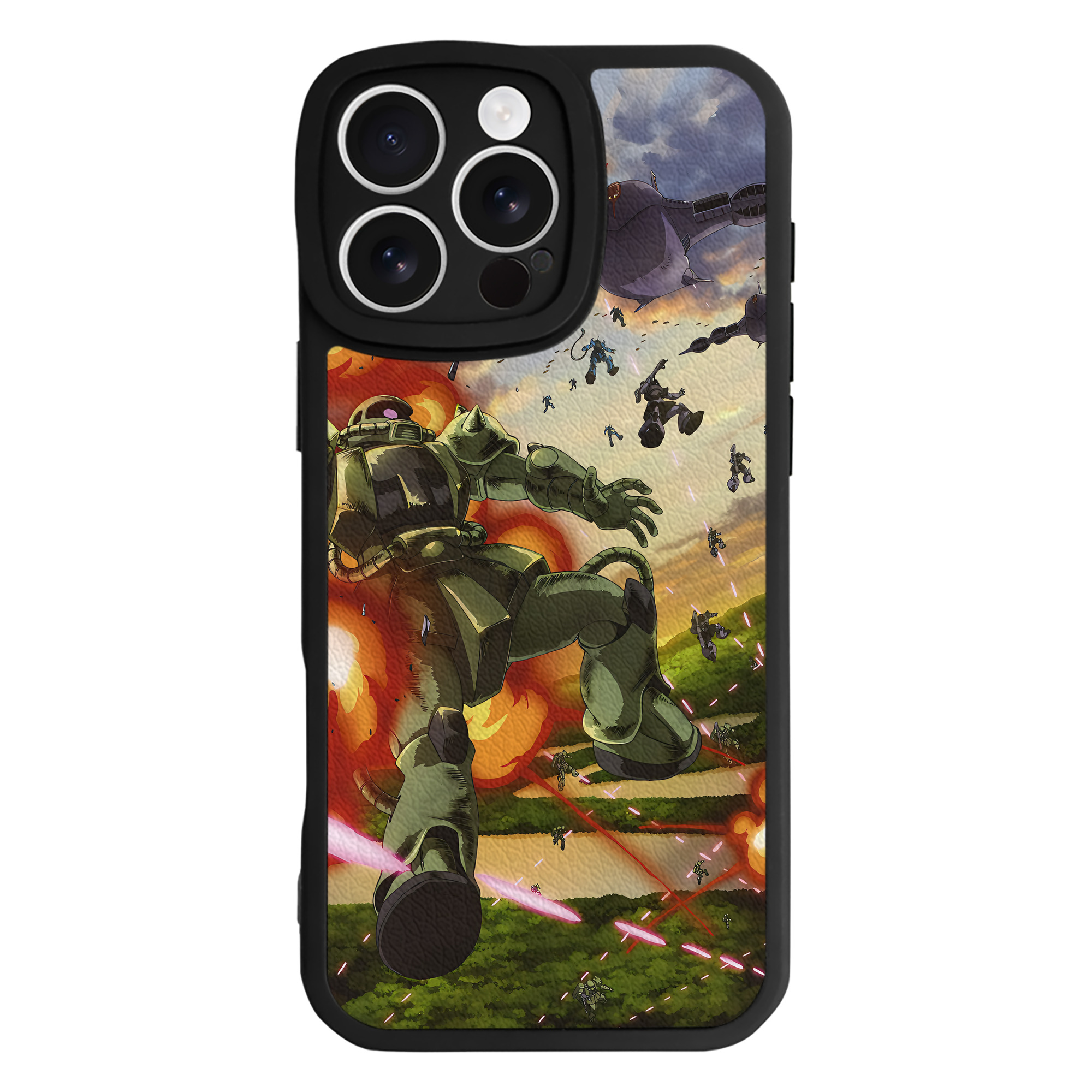 （画像用） 機動戦士ガンダム Mobile Suit Gundam 【iPhone 16シリーズ対応】シリコンスマホケース（レザー調） 材質：シリコン
